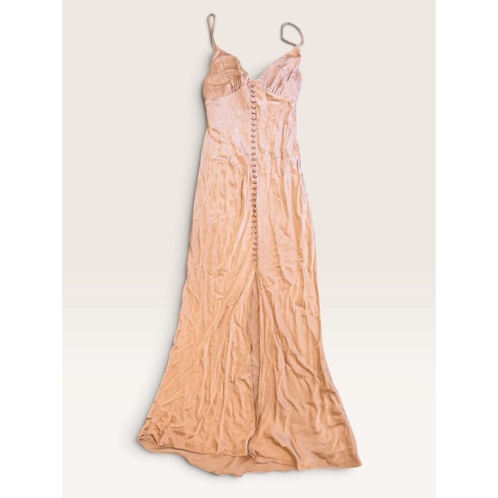 SHONA JOY La Lune Button Front Bias Maxi Dress Desert Rose US 6 EUC - Picture 2 of 5